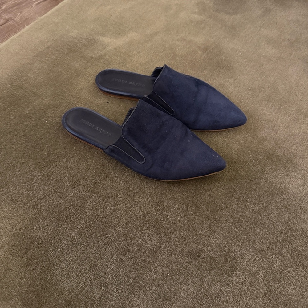Jenni Kayne - Navy Suede Pointed Toe Mules - Picture 5 of 6